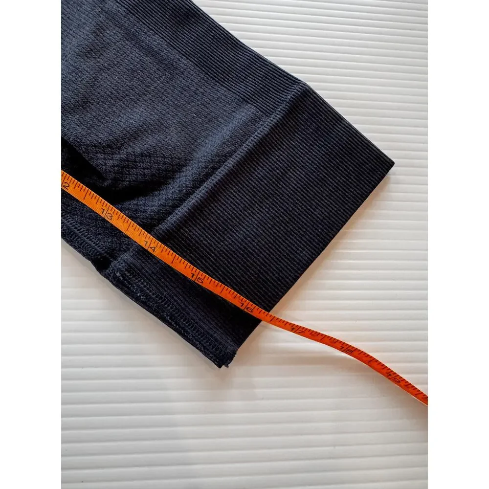 Lululemon Seamlessly Street Crop Heathered Naval Blue Leggings Women's 4 Pilates